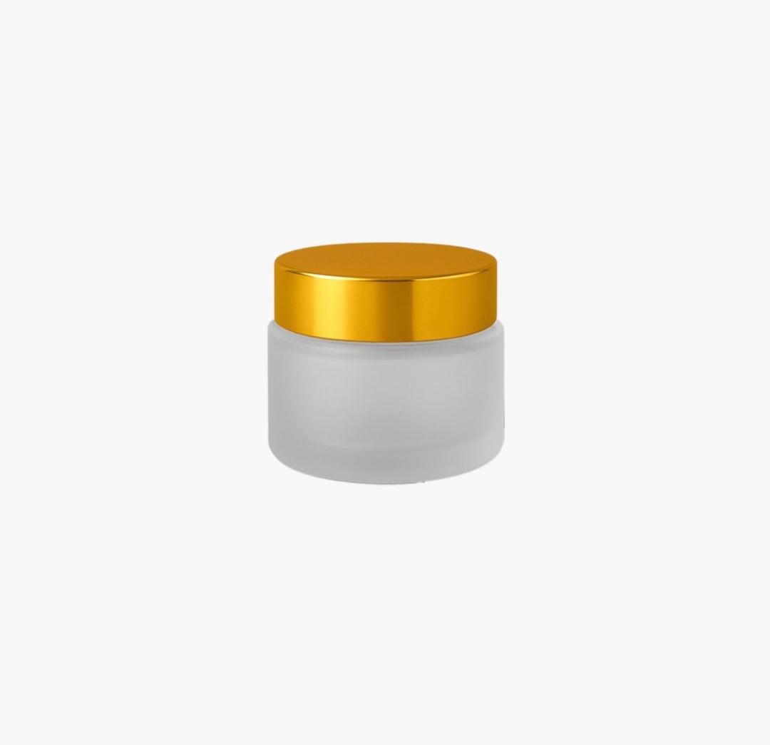 50g Frosted Glass Jar with Gold Lid