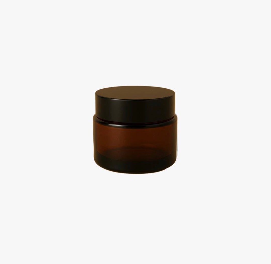 50g Amber Glass Jar with Black Lid