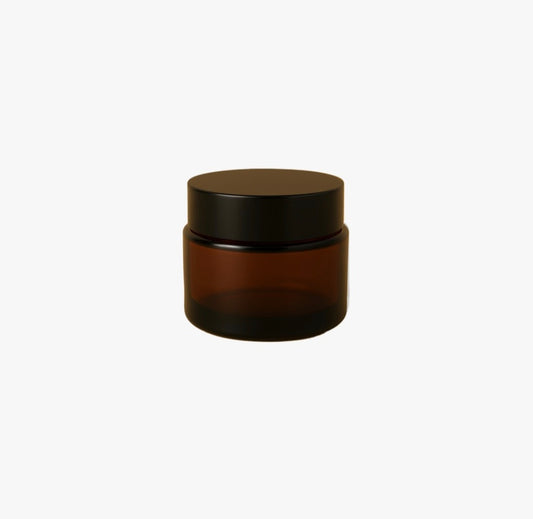 50g Amber Glass Jar with Black Lid