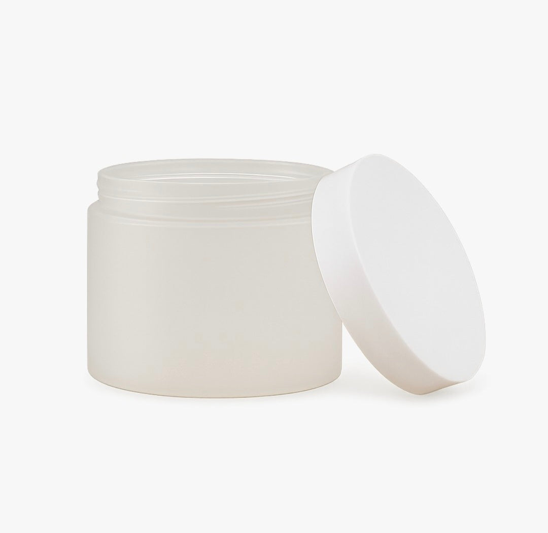 250g Cosmetic Natural Jar with White Lid
